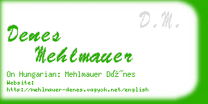 denes mehlmauer business card
